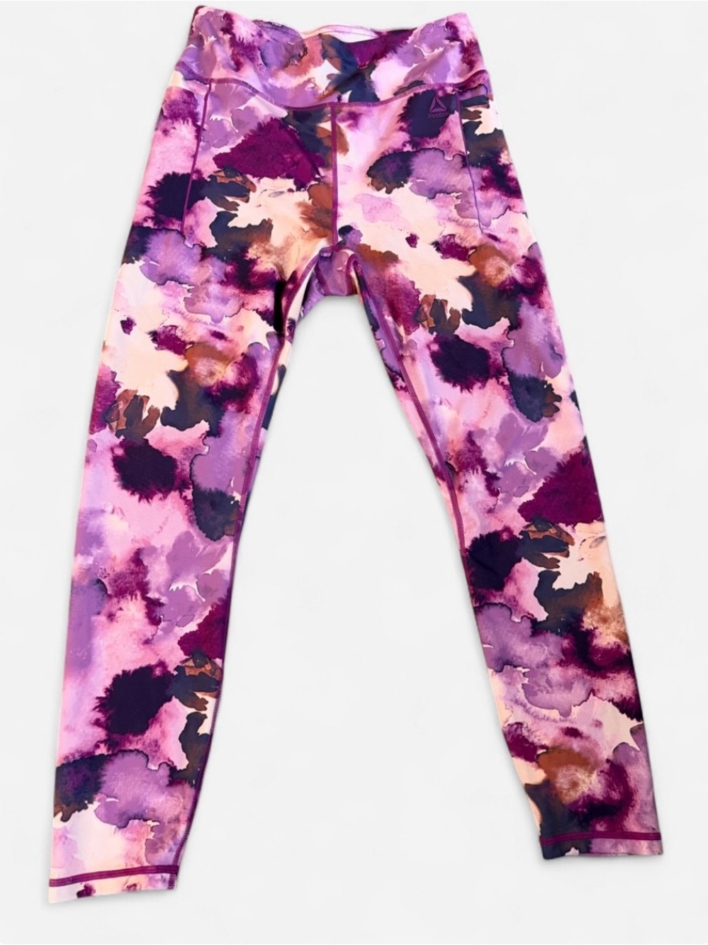 Reebok Women’s Purple & Pink Watercolor Print Leggings